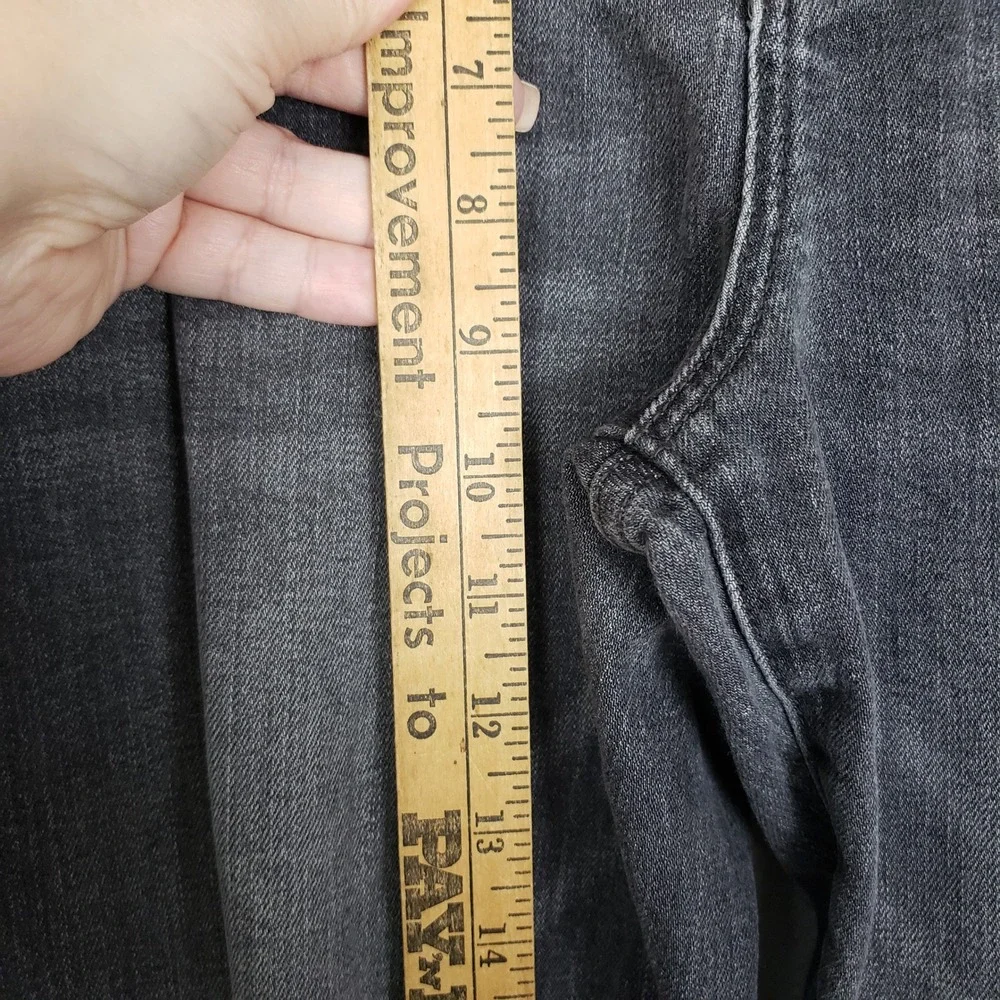 Liverpool Size 29 Straight Leg Crop Jean Distressed Black Grunge Casual Everyday